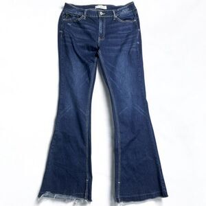 Kancan Jeans Size 13/30 Dark Wash Heidi Mid Rise Flare Stretch Boho Festival